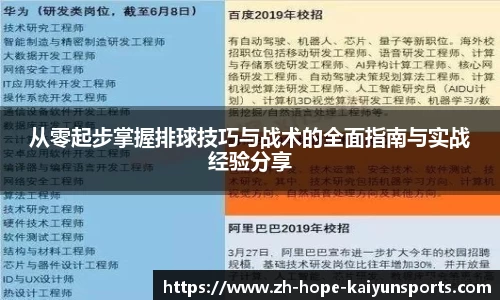 从零起步掌握排球技巧与战术的全面指南与实战经验分享